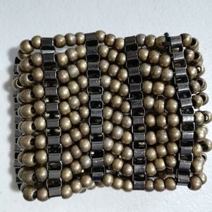 Bronze Gunmetal Box Chain Stretch Bracelet